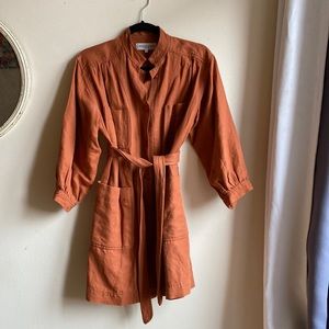 Apiece Apart size 2 utility dress with pockets. Cotton linen blend.